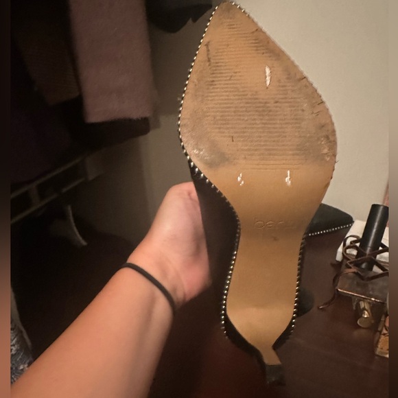 Black Bar III Sock boot heels with silver detailing - Picture 4 of 5